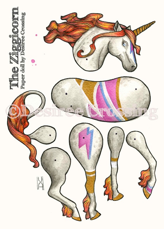 items similar to the ziggicorn david bowie inspired articulated paper