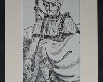 Historical Mental Health Print of a Constrained William Norris, Bedlam Hospital Decor, Available Framed, Bondage Art, Insane Lunatic Asylum