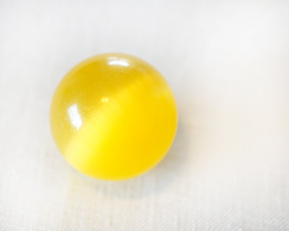 Large Yellow Cats Eye Marble Big Glass Marble Vintage