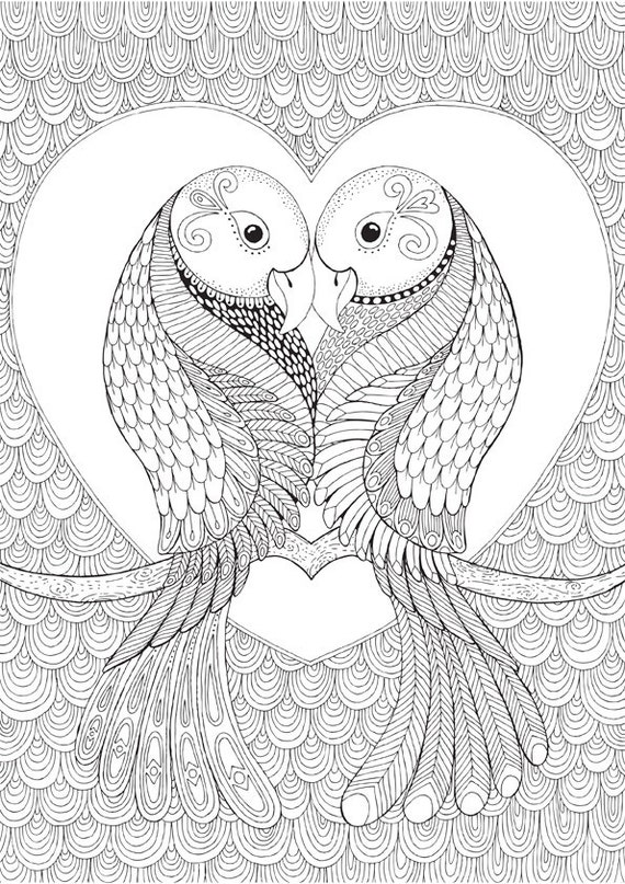 Items similar to Lovebirds - Colour with Me HELLO ANGEL  