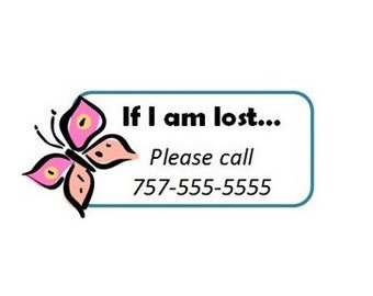 Set of 8+ Custom Temporary Tattoos - Emergency Contact Info / If Lost