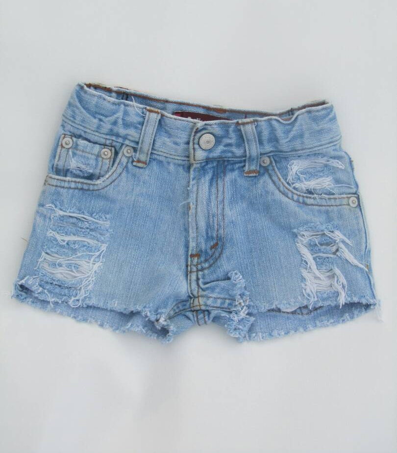 Toddler girls levis distressed denim shorts size 5 ripped