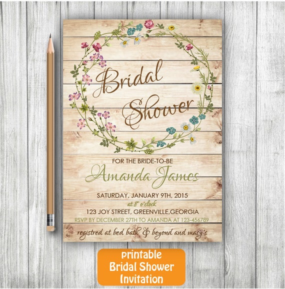 Rustic Bridal Shower Invitation