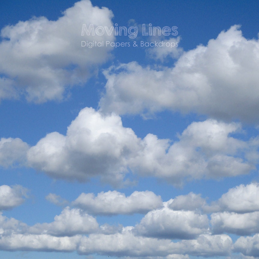 Clouds Background Digital Photography Backdrop Printable