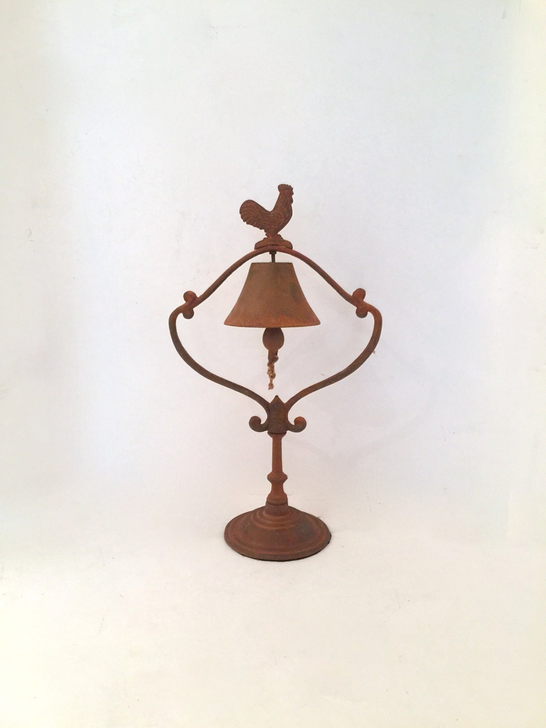 Vintage Cast Iron Bell Stand 18 With Rooster On Top