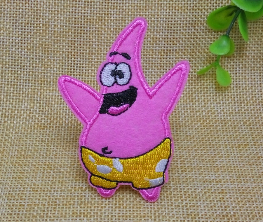 Patrick Star Iron on Patch Cartoon Applique for Kids 221-HA