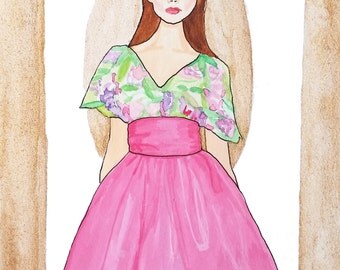Marchesa Resort 2016 Fashion Illustration
