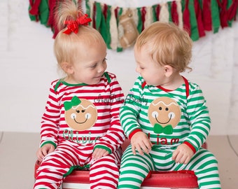 Gingerbread Man Christmas Pajamas - Gingerbread Pajamas - Twins Christmas Pajamas - Family Christmas Pajamas - Infant Christmas Romper