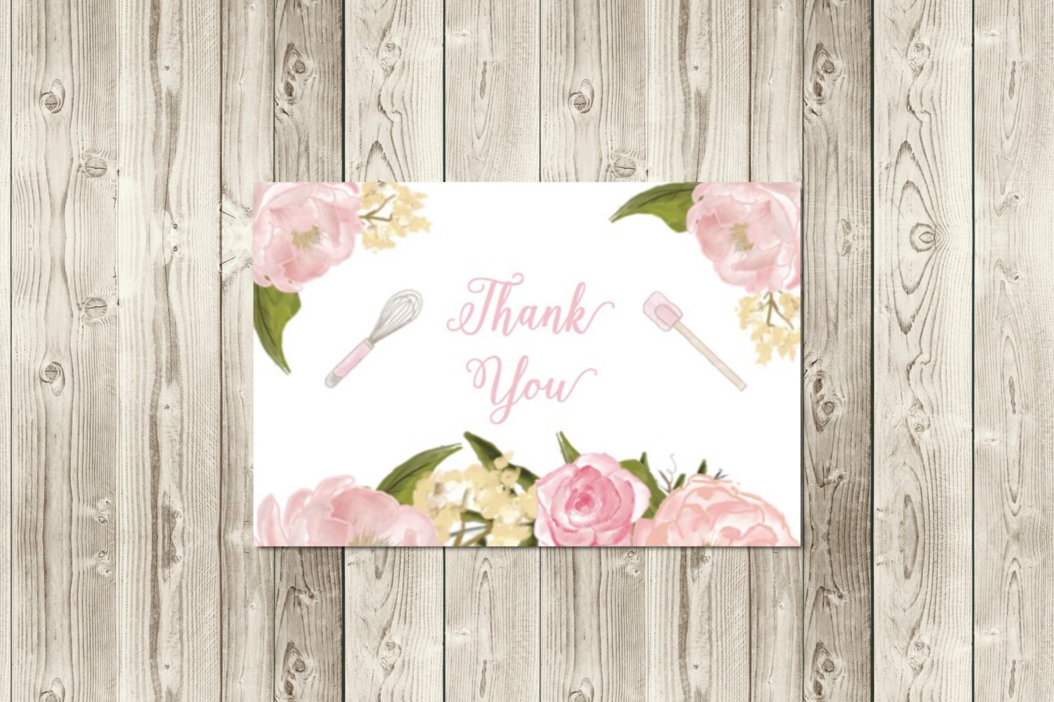 Blush Kitchen Theme Thank You Cards by MaggieJDesigns on Etsy