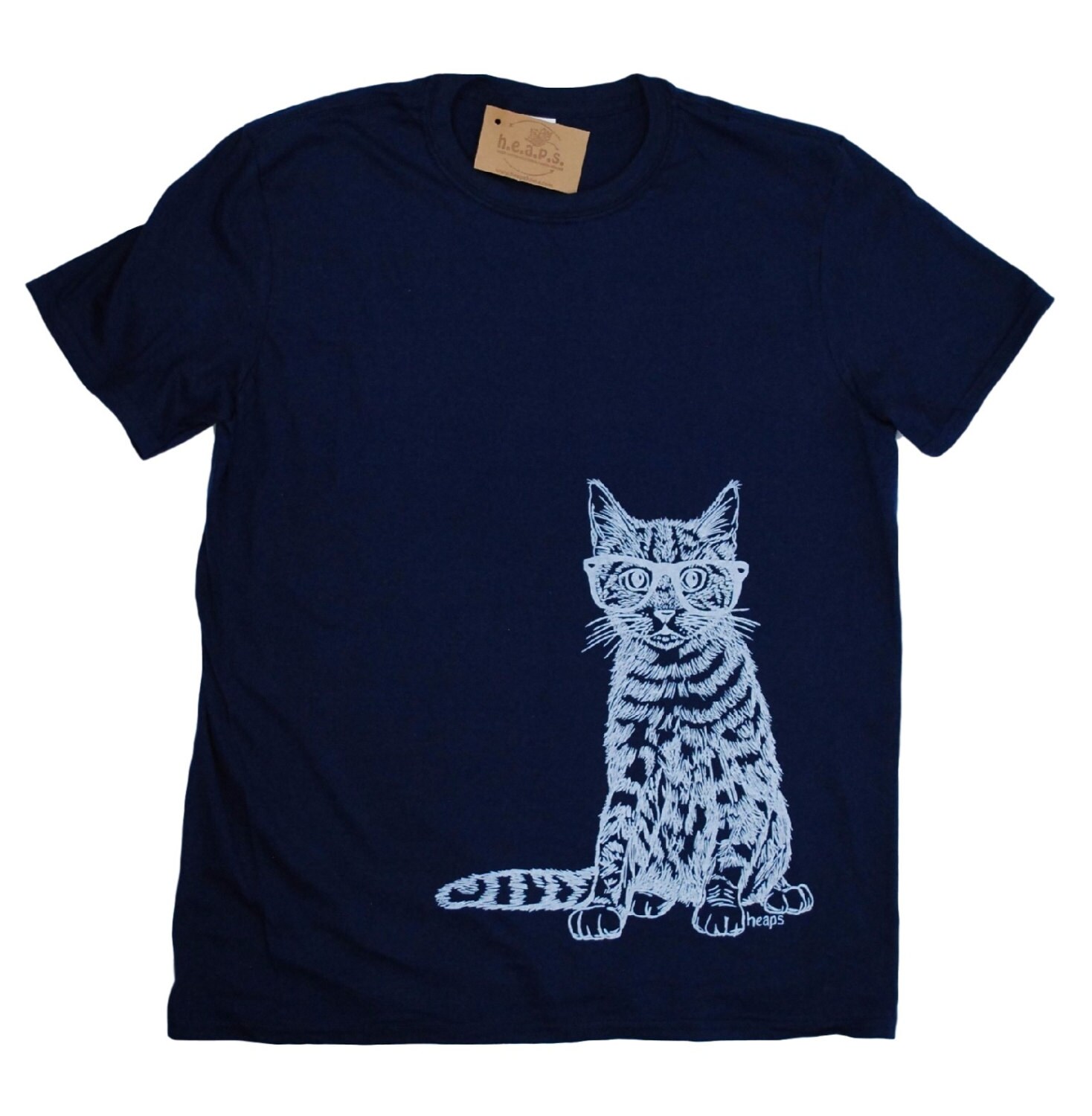 Mens T Shirt Hipster Cat T Shirt Animal Tee Funny T