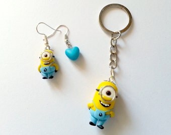 Minions FAN ART - Despicable Me Cattivissimo Me - Kevin Stuart Bob Banana Necklace earrings or Keychain