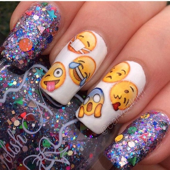 Emoji Faces Nail Decals / Nail Art / Nail by KawaiiNailKandy