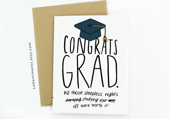 Funny Graduation Card Congrats Grad Graduation