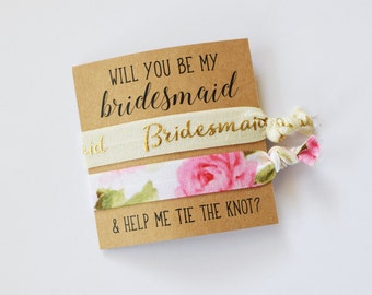 Will You Be My Bridesmaid // Help Me Tie the Knot // Bridesmaid Proposal// Bridesmaid Gift // Bridesmaid Two Hair Ties