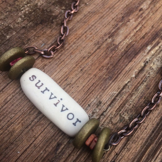 survivor necklace survivor pendant survivor jewelry cancer