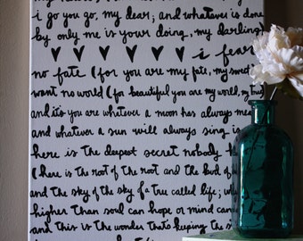 I Carry Your Heart Whole Poem Painting 16x20