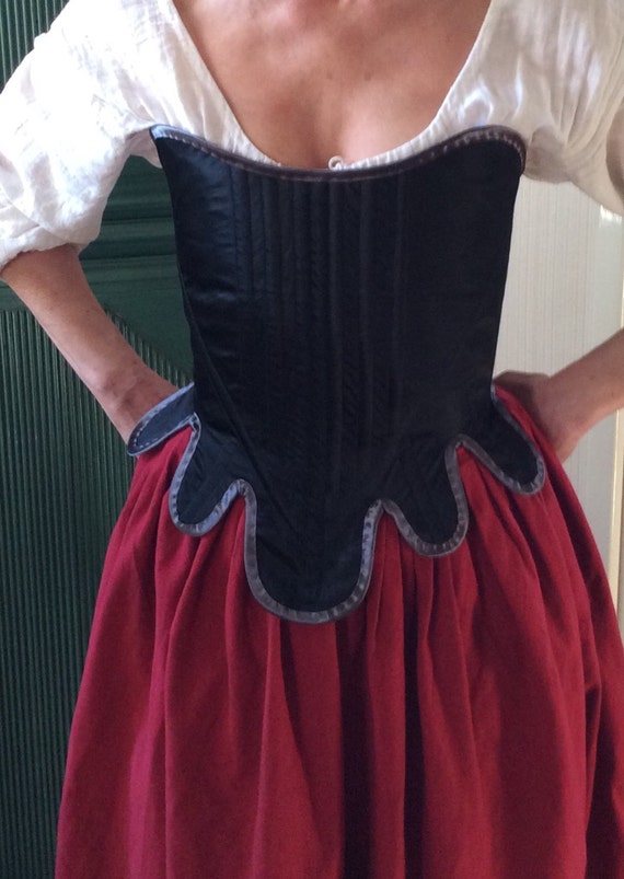 Sale!Was 155 euros, now 135! Black and grey 18th Century stays/corset. Made of silk. by UllakonAarteet steampunk buy now online