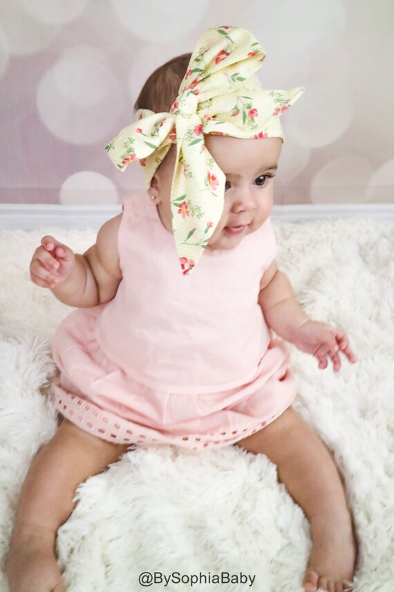 Baby Head Wrap Baby Headwrap Floral Baby Headband by BySophiaBaby
