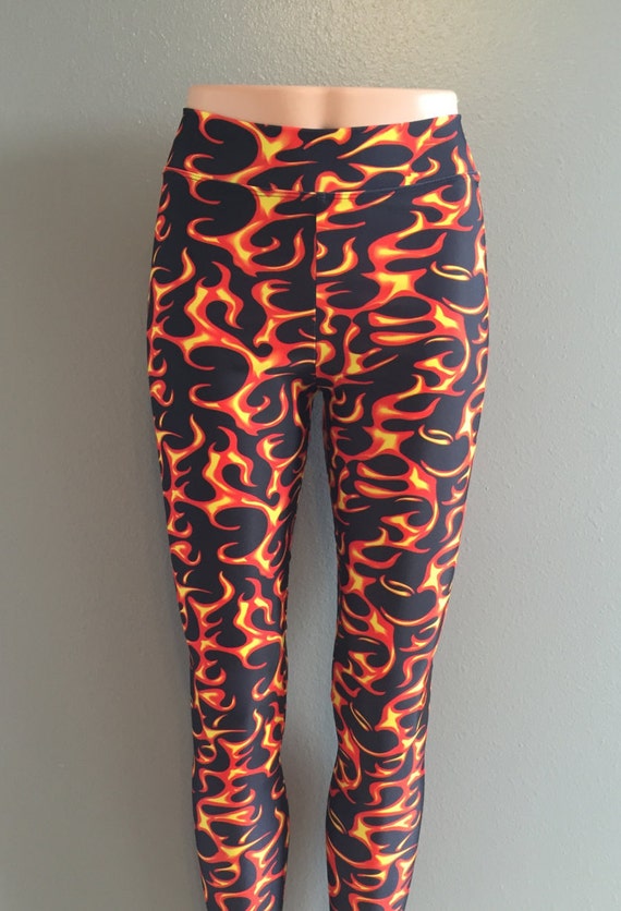 Unisex Fire Flame Printed Stretch Spandex by PELTsSportswear