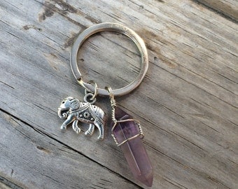 Elephant Crystal Keychain, keychain, elephant keychain, gifts for her, stocking stuffers