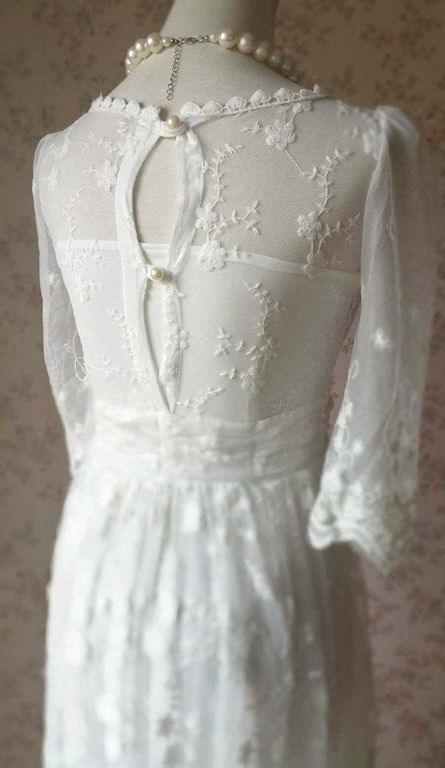 2015 Ivory Holiday Dress Long Boho Dress High Waist Boho Wedding