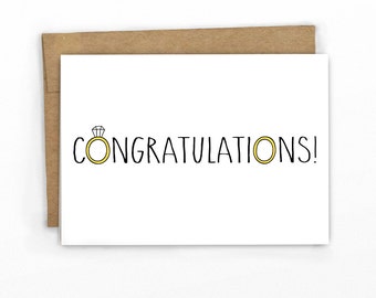 Wedding Congratulations Card ~ Wedding Rings
