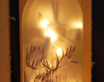 Rustic Lighted Wine Bottle