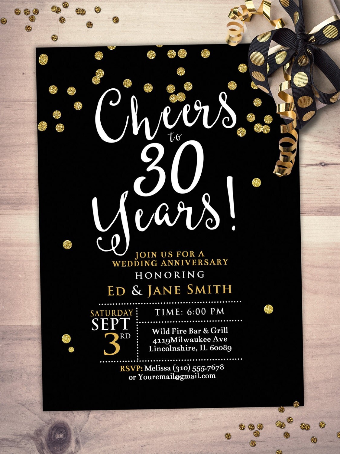  Anniversary  Party Invite cheers and beers save the date 
