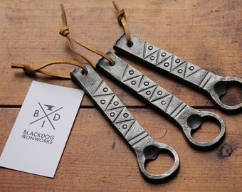 Dakota Hand Forged Steel Bottle Opener, Made in Maine, Wedding Gift