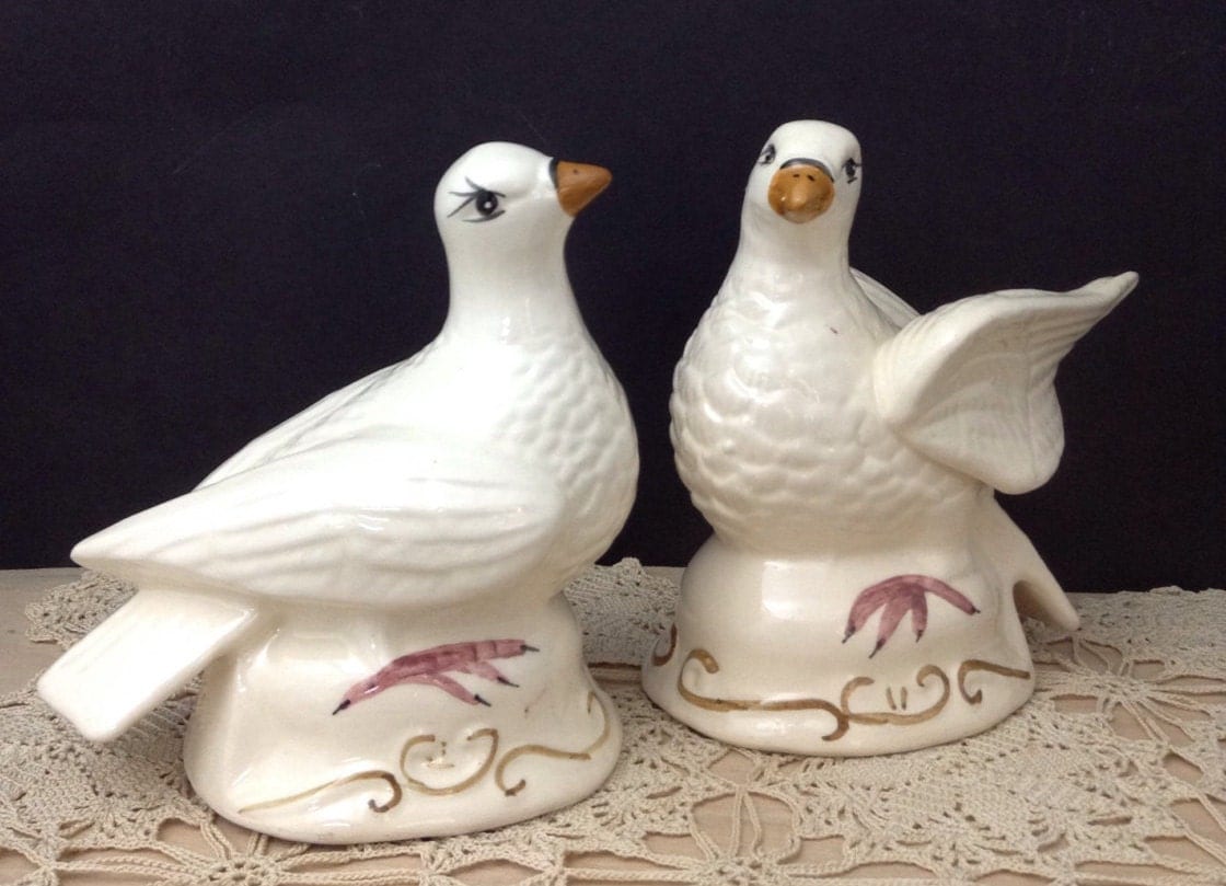 Vintage Love Bird Fgurines Mourning Doves Dove Figurine Bird