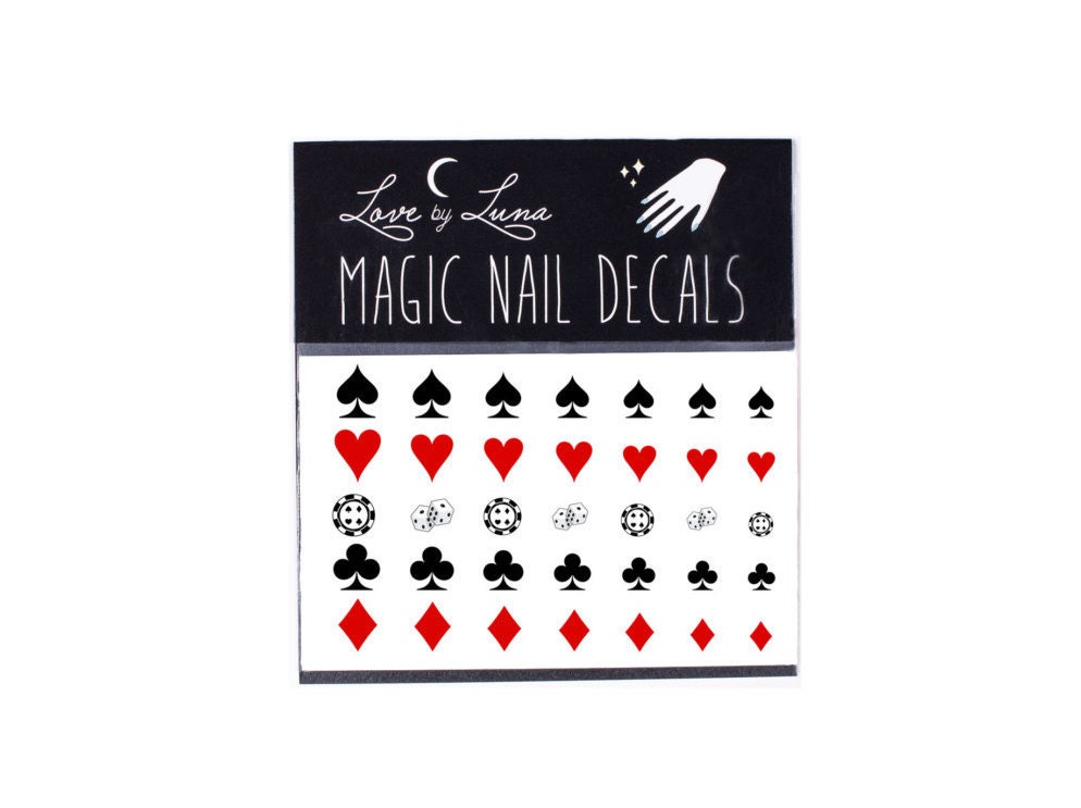 Casino Nail Decals / Las Vegas Nail Decals / Card Suit Nail