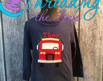 Fire Truck Birthday Shirt, Firetruck Birthday Shirt, Boys Birthday Shirt, Firetruck Birthday