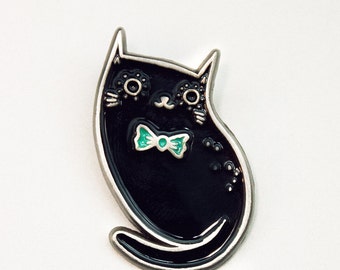 Black Cat Pin Black Cat Jewelry Black Cat Enamel Pin Punk Cat Lapel Pin, boygirlparty, halloween pin, witch enamel pin, spooky pins