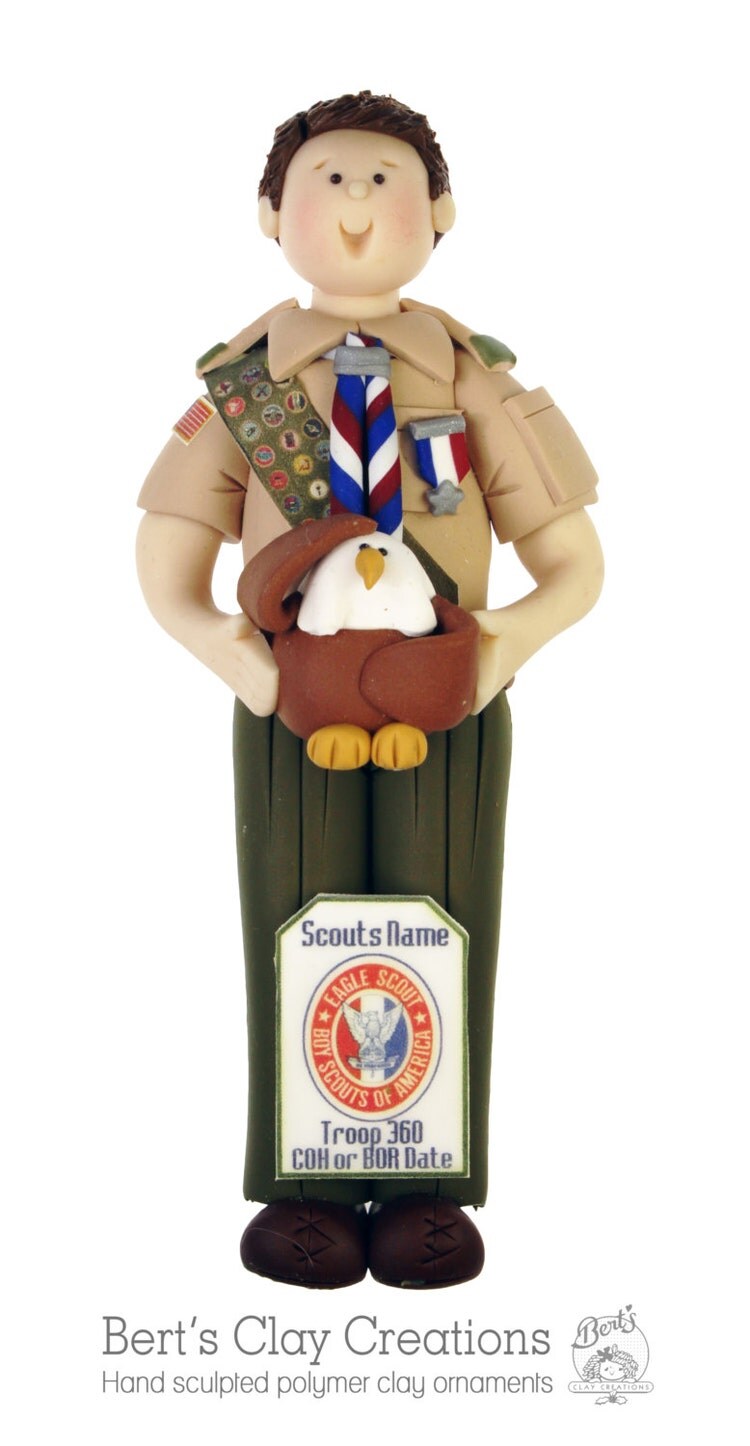 Eagle Scout Ornament by BertsClayCreations on Etsy