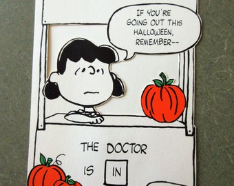 Vintage Peanuts Halloween Card, Lucy Halloween, Humorous Halloween, Charles Schulz, Hallmark Halloween, Vintage Greeting Card, Retro Peanuts