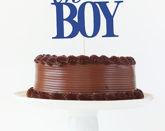 Boy Baby Shower Cake Topper Oh Boy Cake Topper Gender Reveal Party Navy Blue Party Supplies Baby Boy Cake Topper Boy Baby Shower Decorations