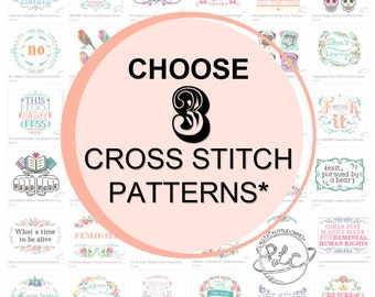 3 Plastic Little Covers Cross Stitch Patterns. Special Offer Listing.