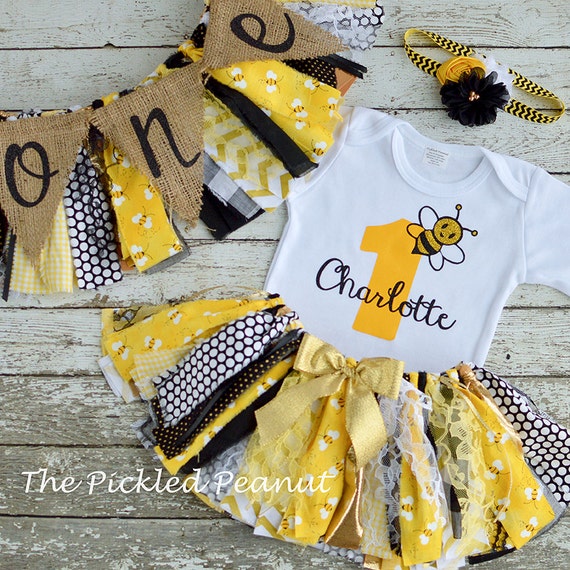 Bumble Bee 1st Birthday Girl Outfit 1st Birthday Outfit Baby
