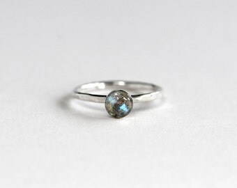 Labradorite Stacking Ring - Labradorite Ring - Labradorite Solitaire Ring