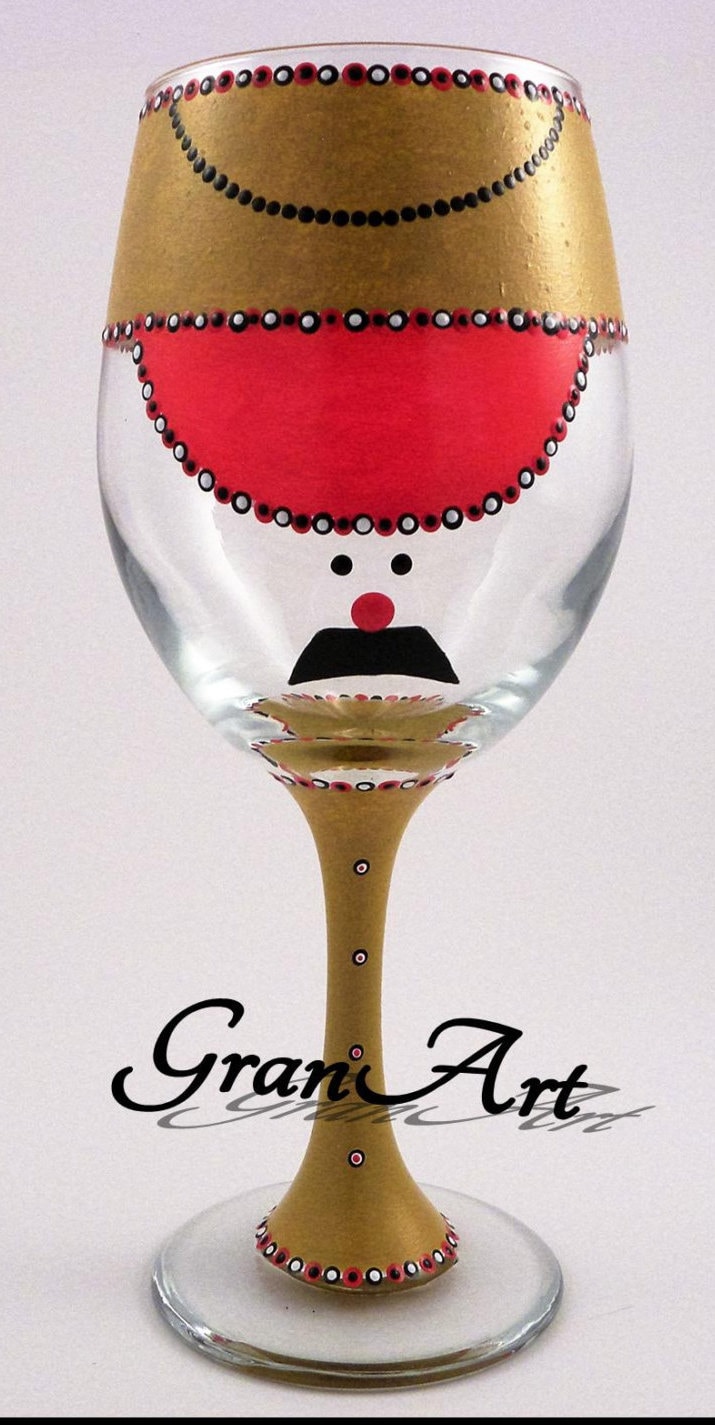 Nutcracker Wine Glass Gold Toy Soldier Nutcracker