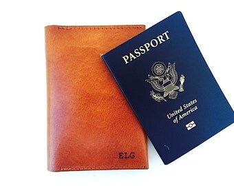 Leather Passport Cover Monogram, Boyfriend Travel Gift, Passport Holder, Travel Wallet, Passport Keeper, Passport Case, World Map Passport