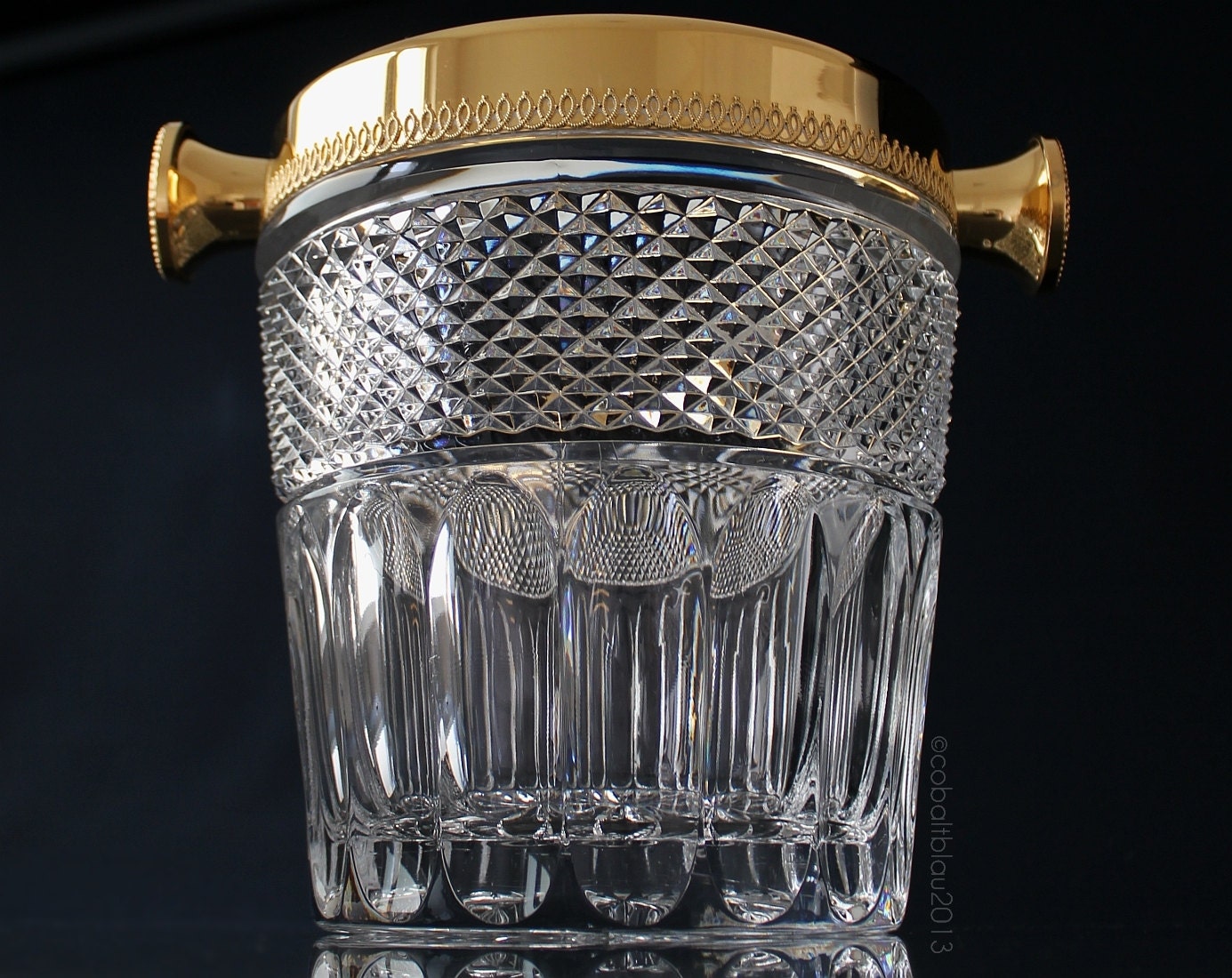 Champagne Bucket Champagne Cooler Chiller Crystal Gold / Gold