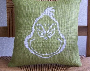 Christmas Pillow, Stenciled pillow, Christmas decor, Christmas pillow, Green pillow, FREE SHIPPING!