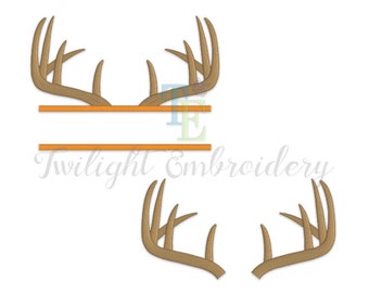 Set of 2 Deer Antlers Machine Embroidery Designs, Horns Machine Embroidery Designs 0018