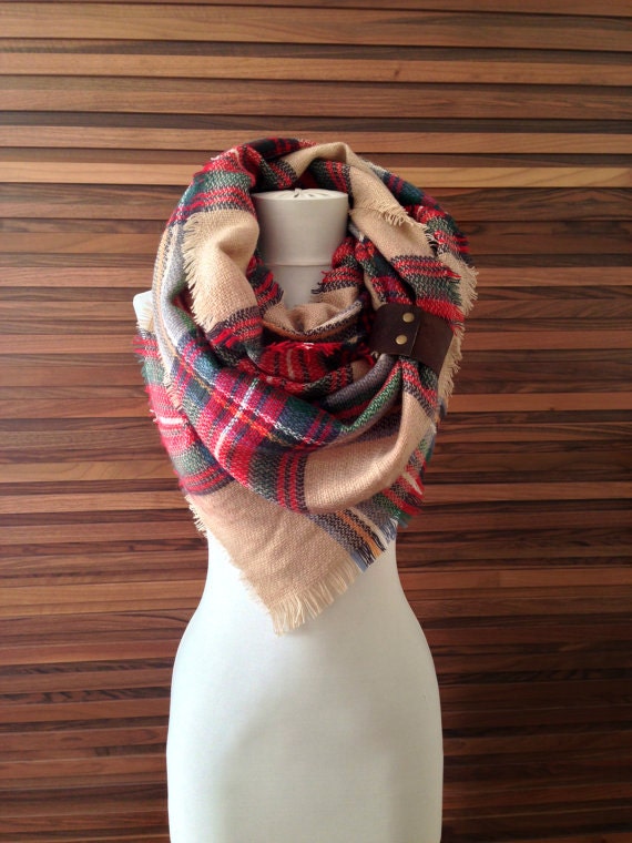Oversized Blanket Scarf Plaid Blanket Scarf Oversized Tartan