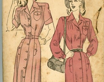 Vintage Advance Pattern 4774 - ca. 1948 - Women's Dress Size 16 Bust 34