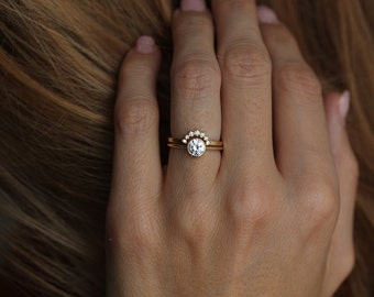 yellow gold diamond ring with curved diamond band simple wedding ring set solitaire diamond - Simple Wedding Ring Sets yellow gold diamond ring with curved diamond band simple wedding ring set solitaire diamond - Simple Wedding Ring Sets