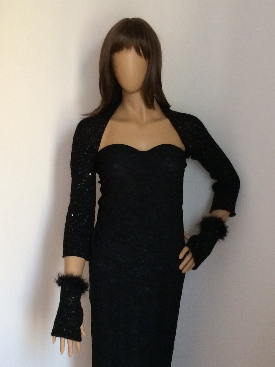 Black Shrug Evening Shrug Bolero Gothic Wedding Shrug