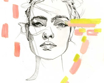 Items similar to Chanel Girl - Fashion illustration art print on Etsy