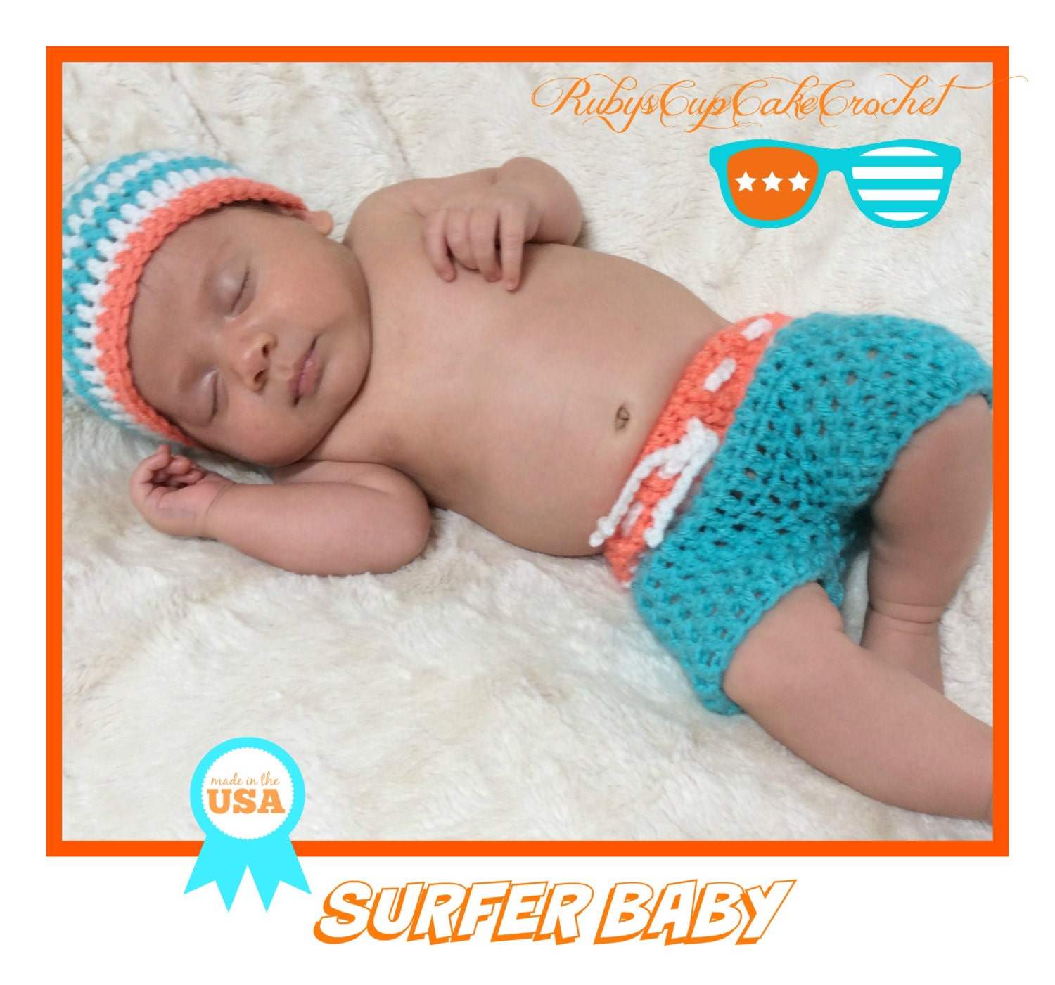 Baby Board Shorts Any Color Newborn Nautical Photo Prop